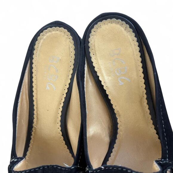Y2K BLACK SUEDE TASSEL BCBG‎ SLIDES MULES SIZE 7. - Picture 4 of 7
